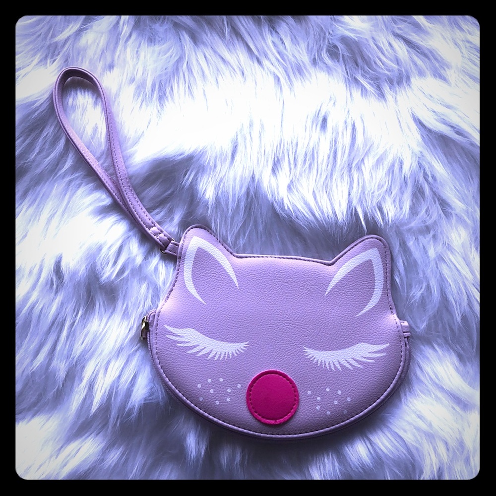 ❤️Betsy Johnson small kids pale pink fox clutch
